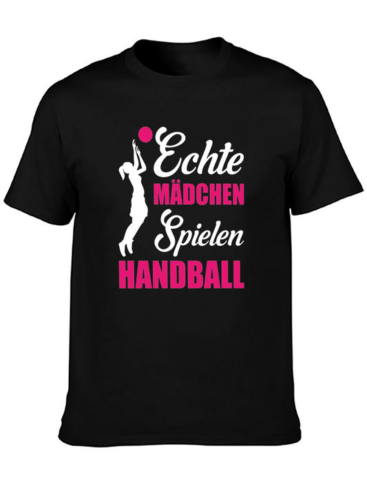 Echte Mädchen Handball T-Shirt - Black
