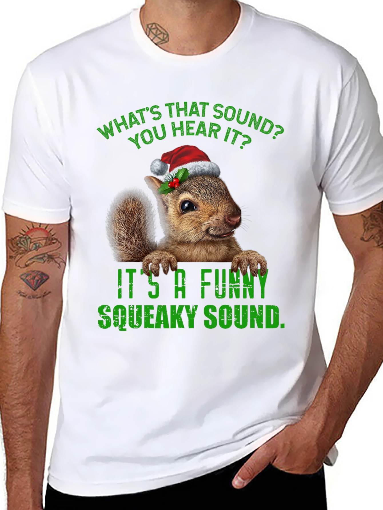 Funny Squeaky Sound Squirrel Christmas T-Shirt