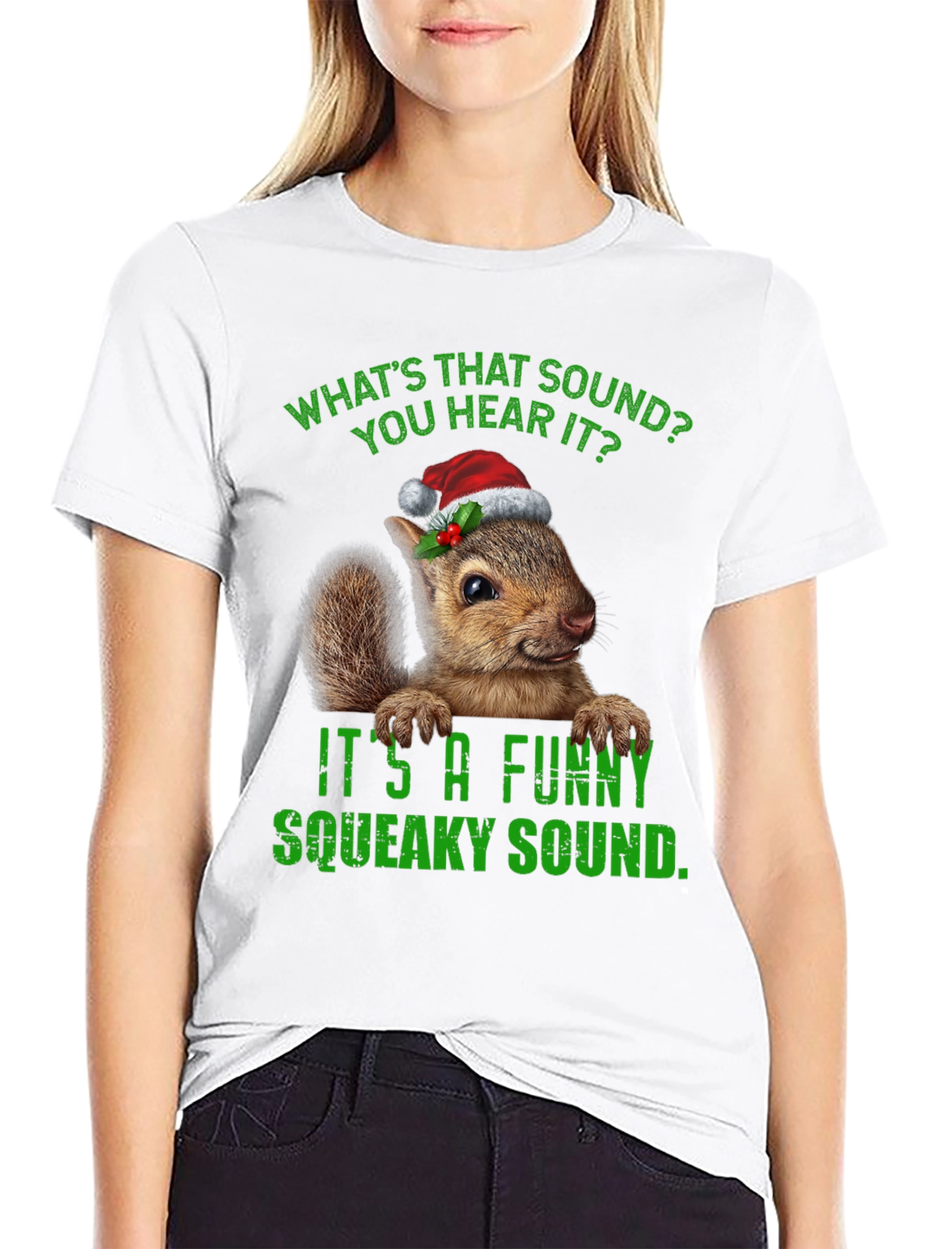 Funny Squeaky Sound Squirrel Christmas T-Shirt