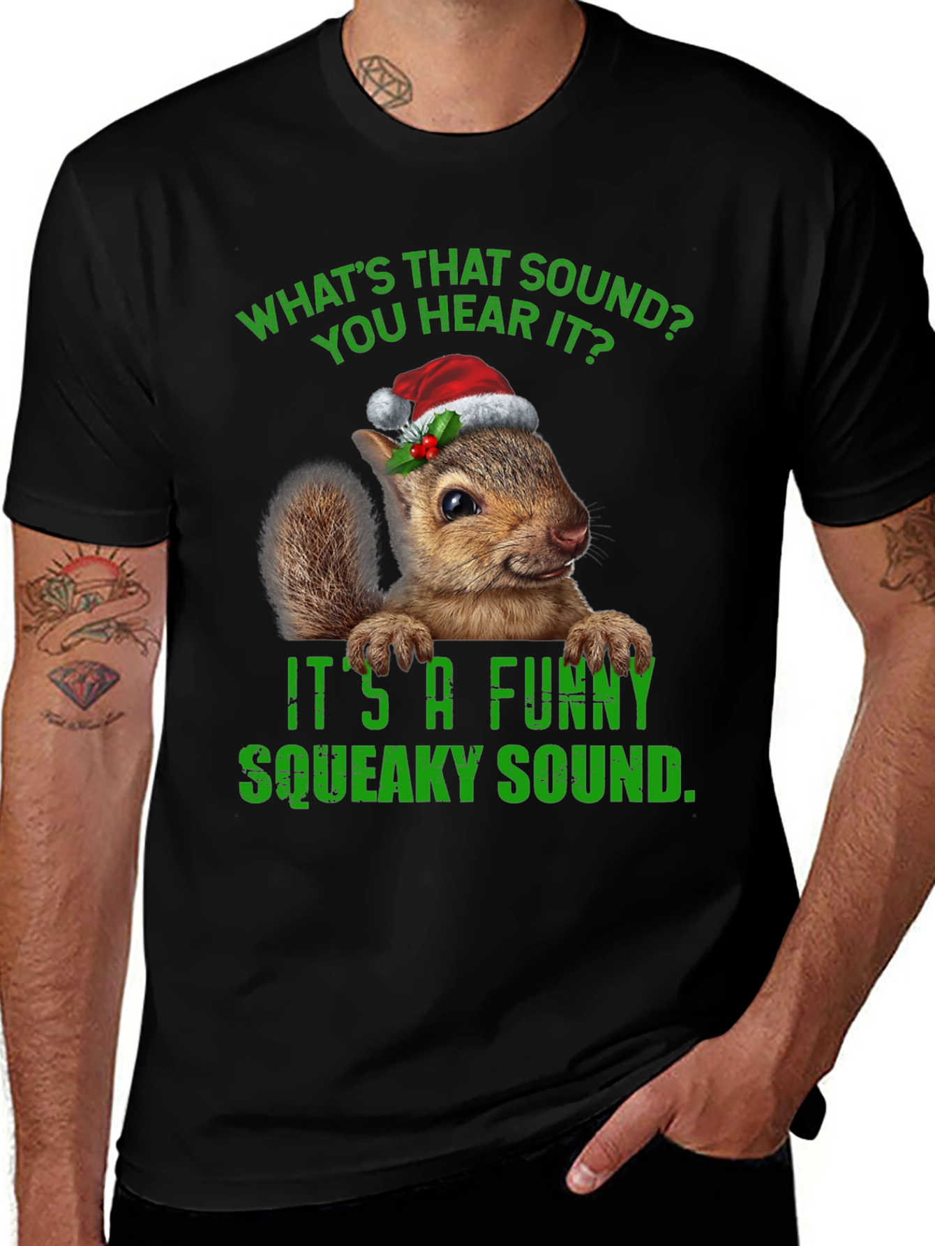 Funny Squeaky Sound Squirrel Christmas T-Shirt