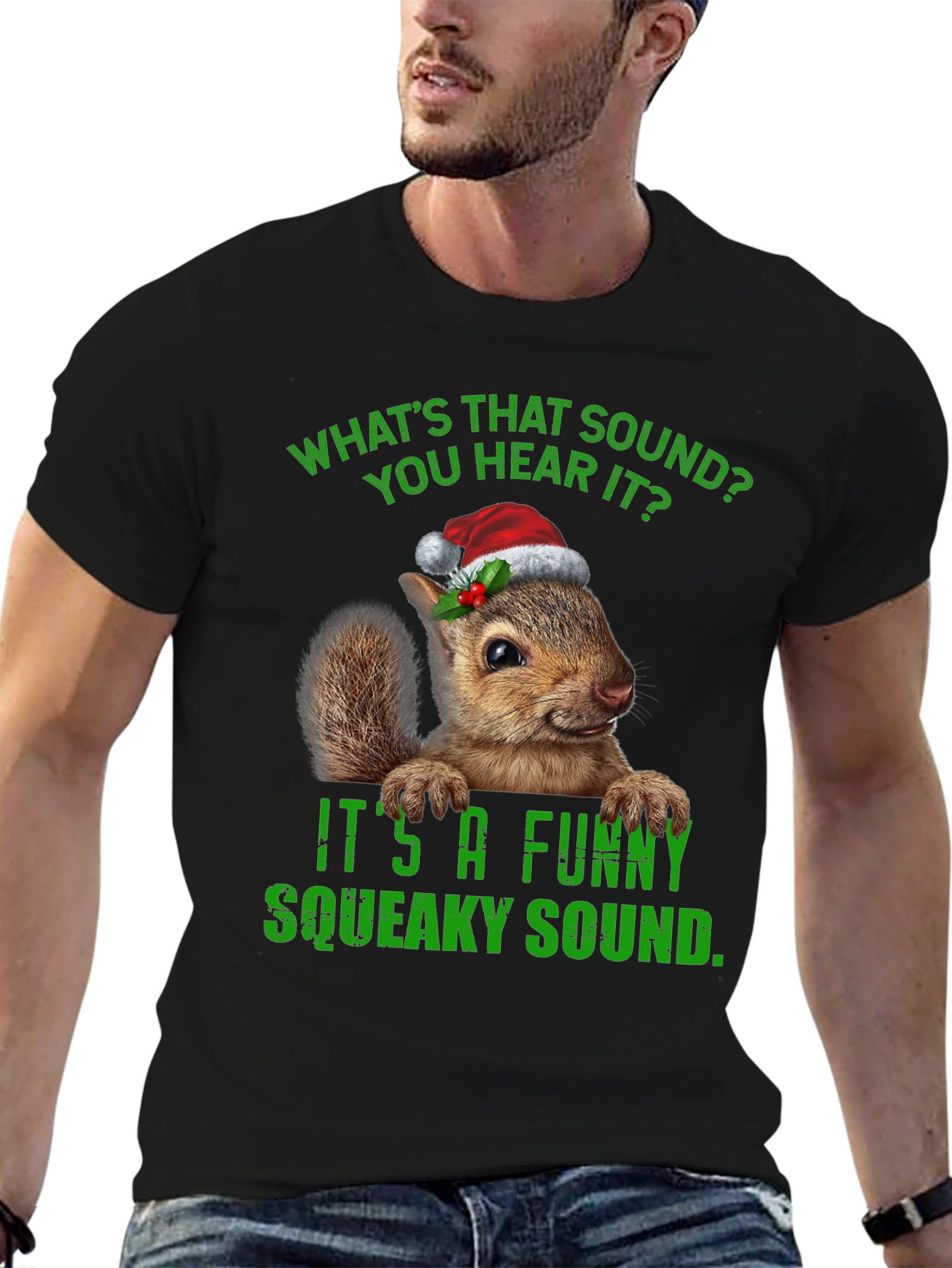 Funny Squeaky Sound Squirrel Christmas T-Shirt