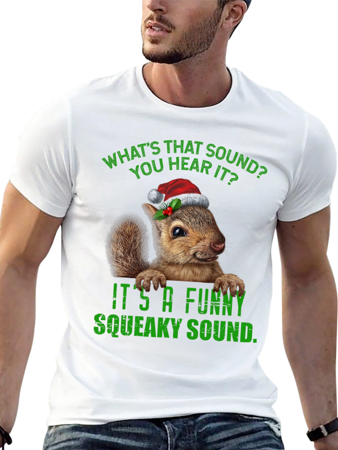 Funny Squeaky Sound Squirrel Christmas T-Shirt