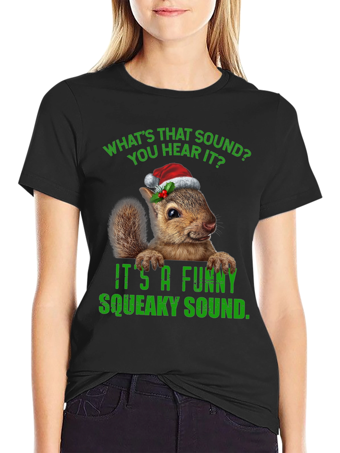 Funny Squeaky Sound Squirrel Christmas T-Shirt