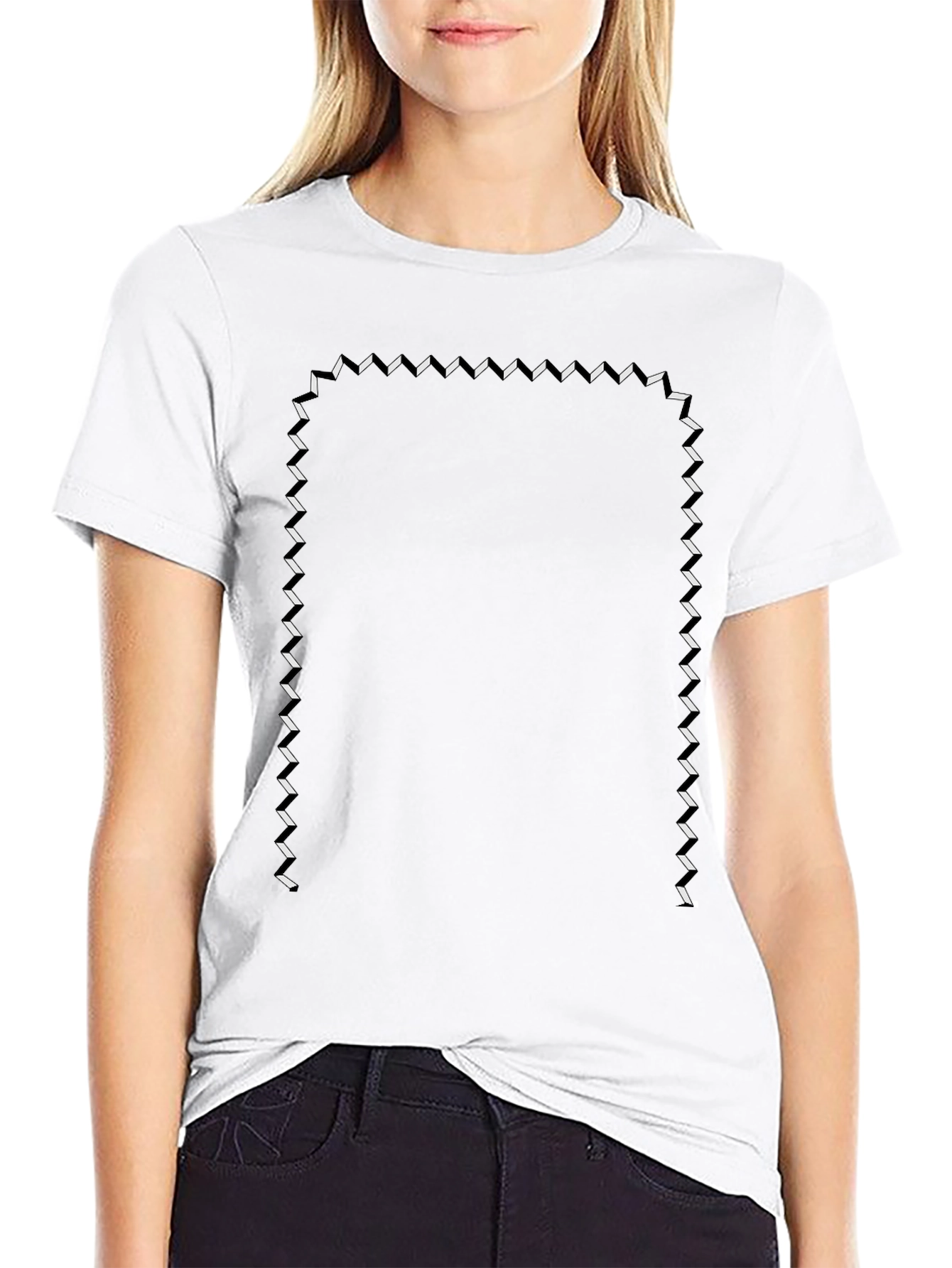 Modern Geometric Framed Black T-Shirt