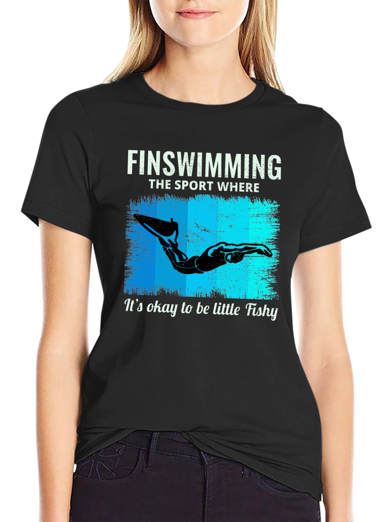Fin Swimming T-Shirt - Okay to be Little Fishy