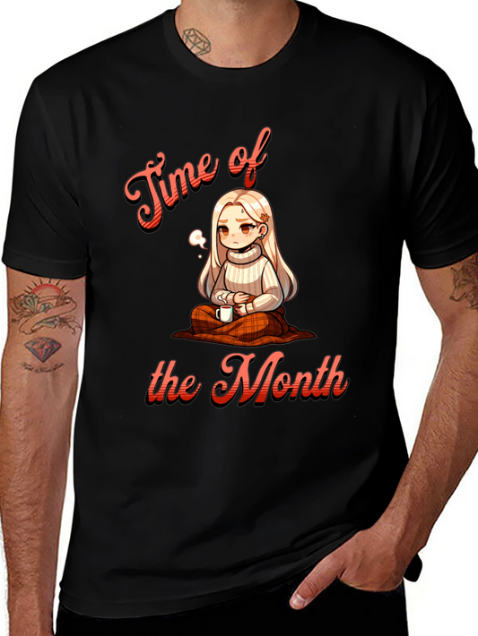 Time of the Month Graphic Tee - Black Comfort Fit