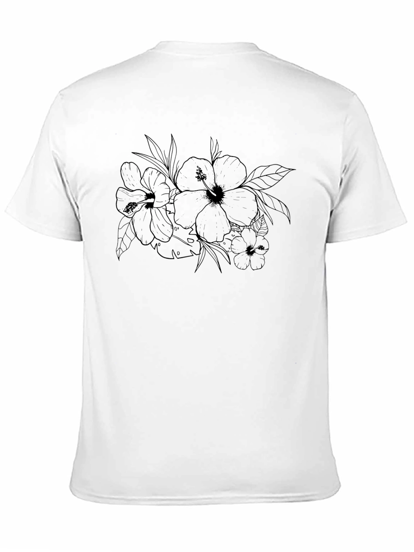 Floral Hibiscus Graphic Black T-Shirt