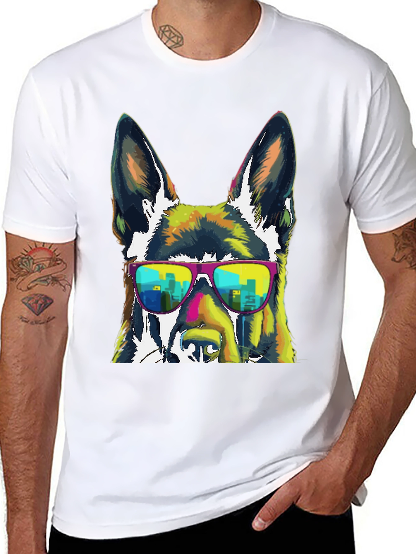 Cool Dog Graphic Tee - Funky Urban Pup T-Shirt