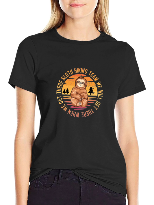 Sloth Hiking Team Black T-Shirt
