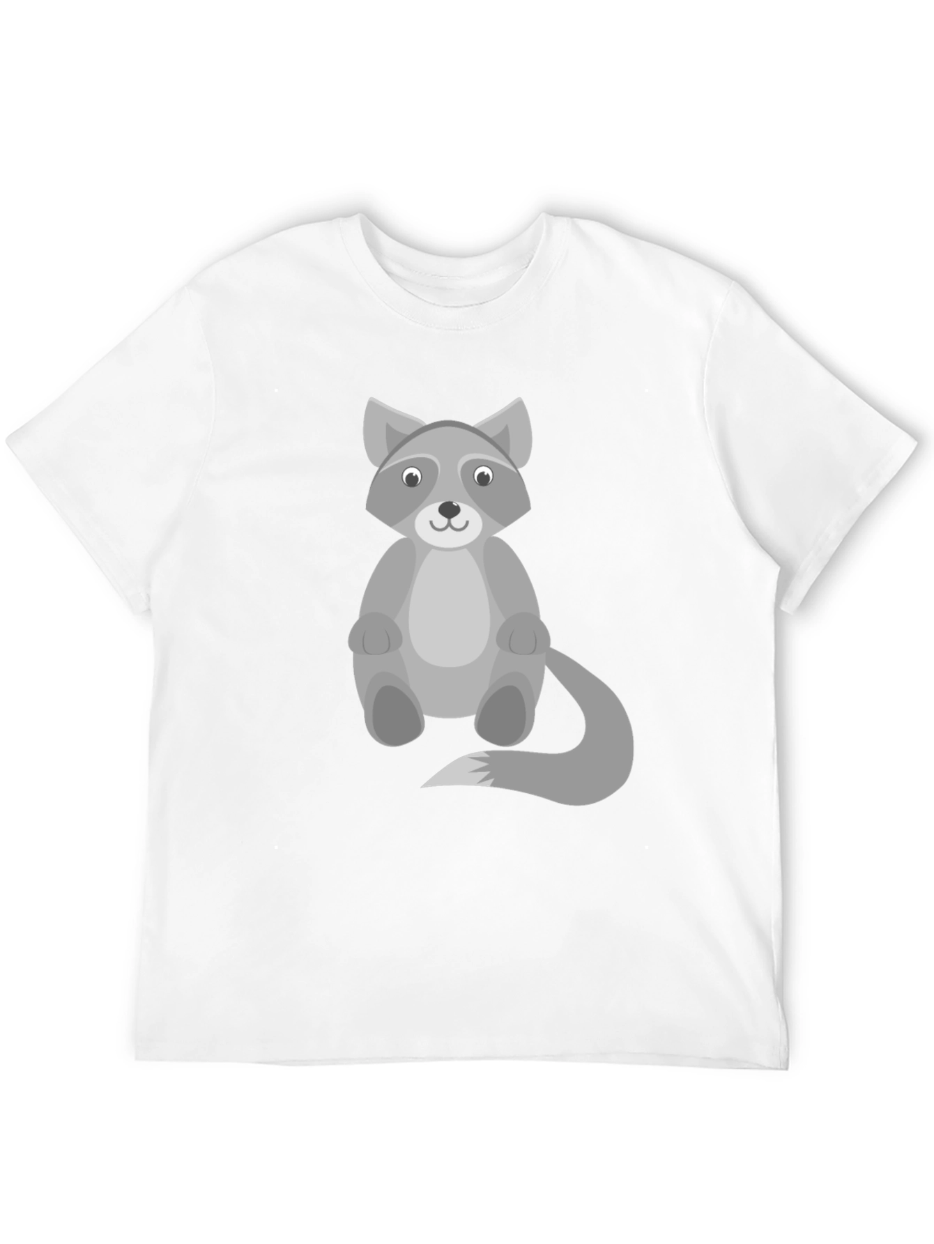 Cartoon Raccoon Graphic Print Black T-Shirt