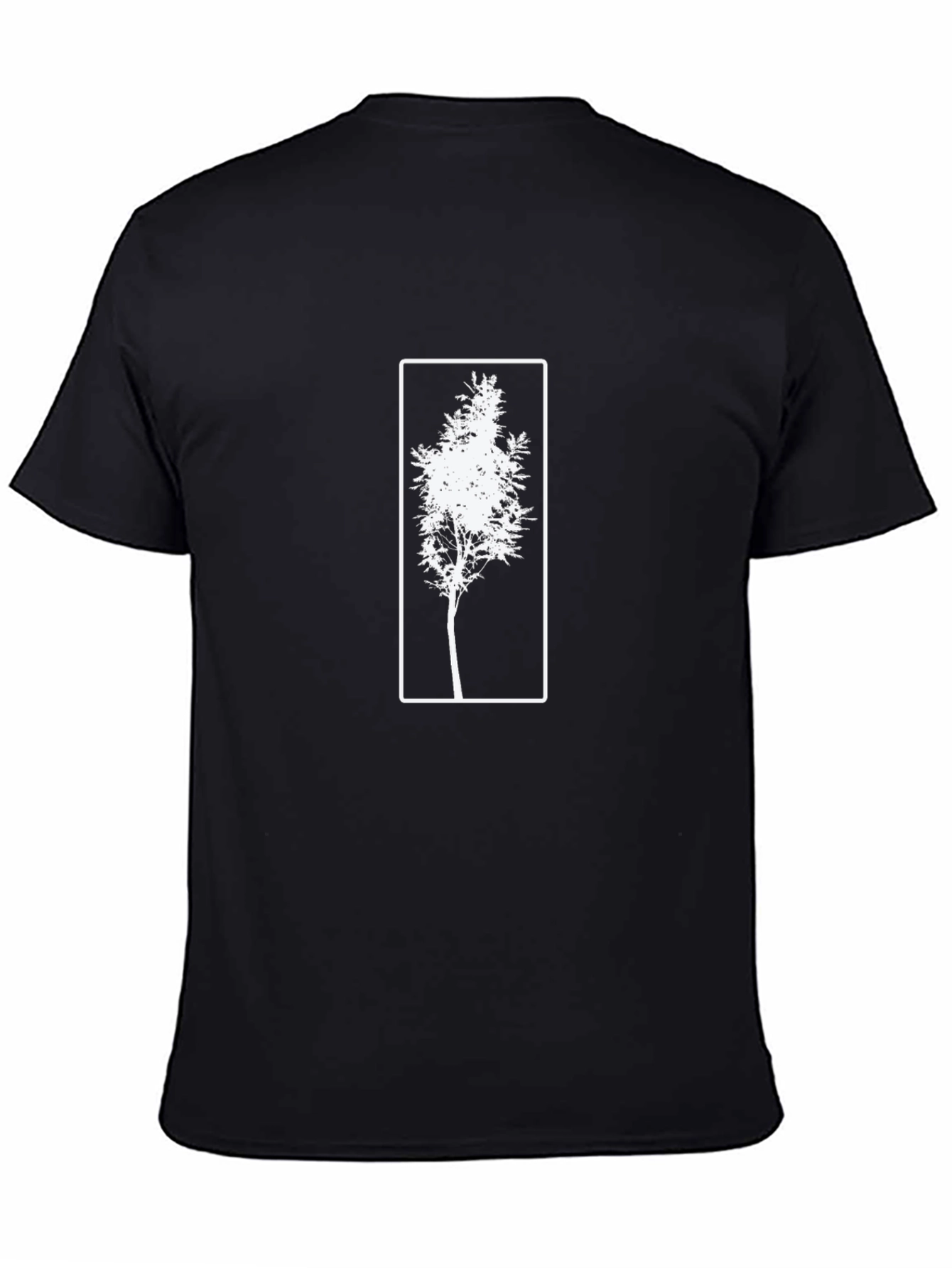 Black Tee with White Tree Graphic