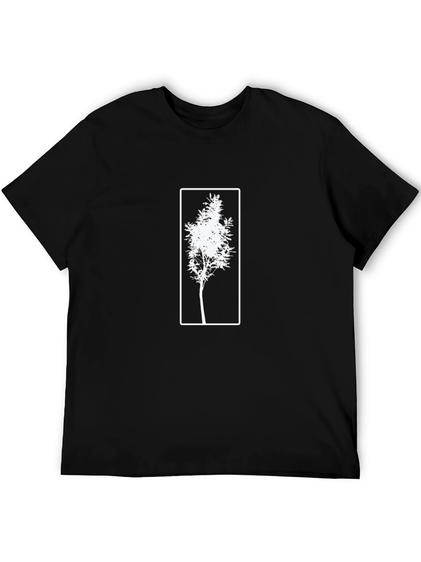 Black Tee with White Tree Graphic