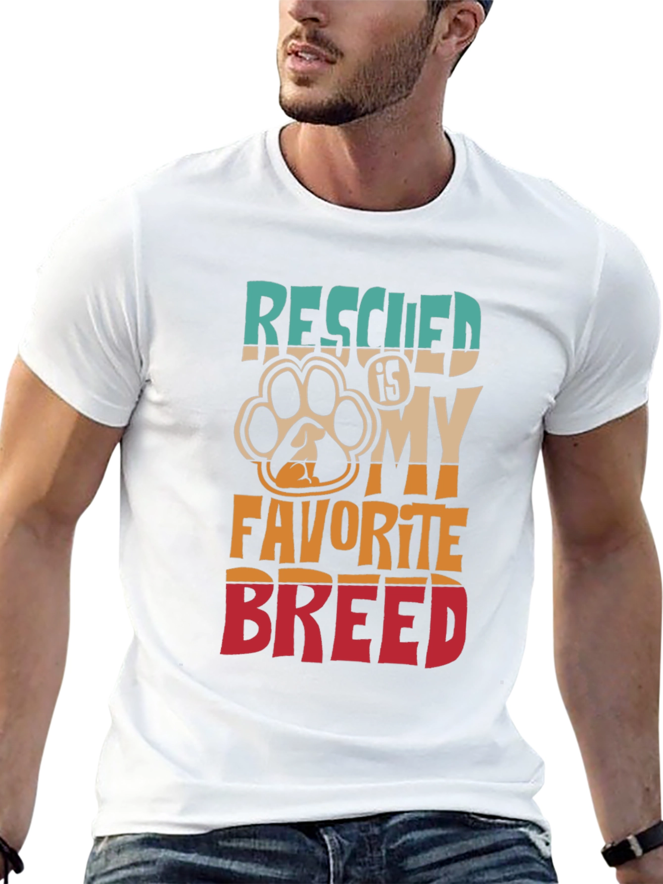 Rescued is My Favorite Breed Graphic T-Shirt