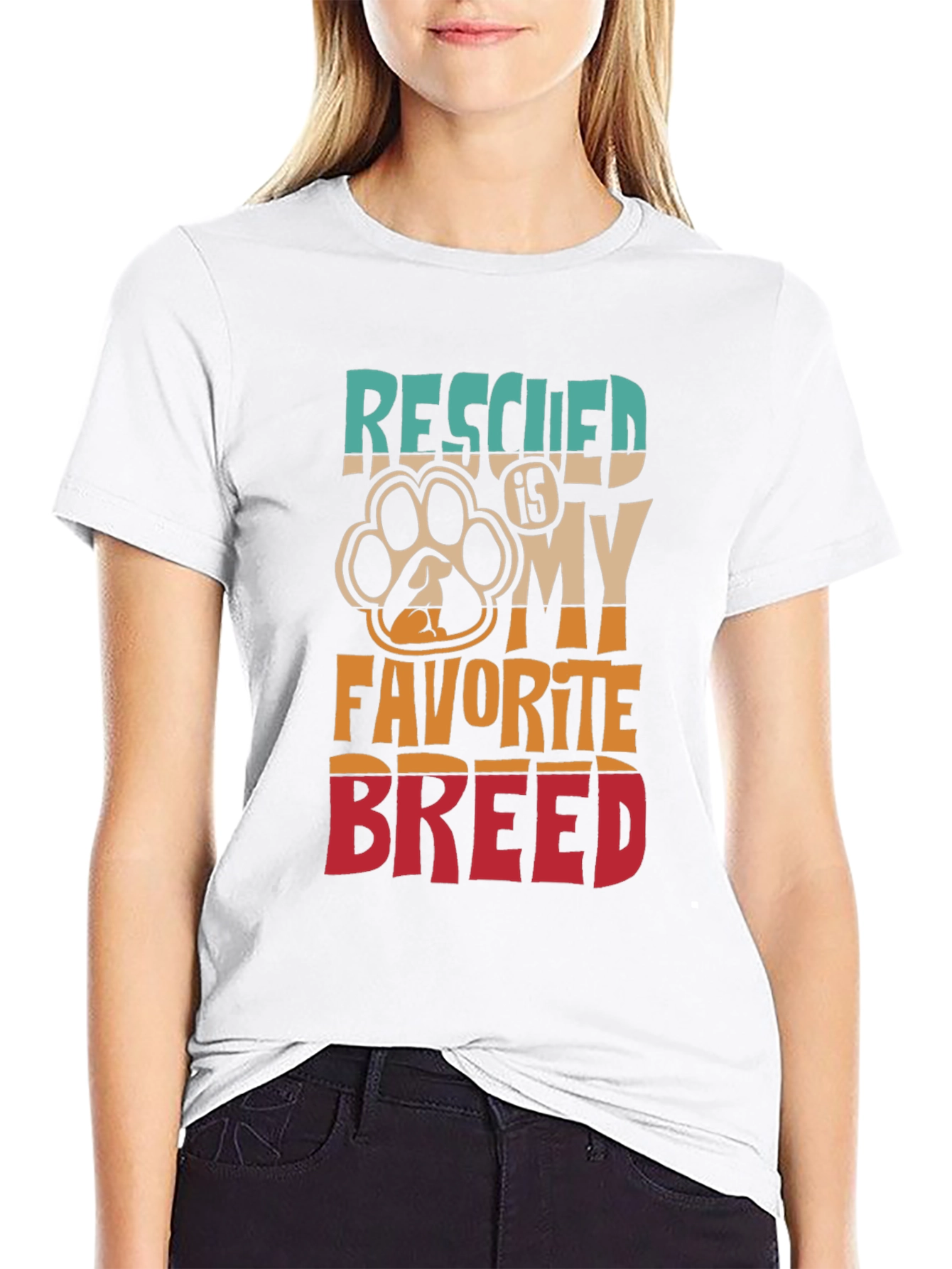 Rescued is My Favorite Breed Graphic T-Shirt