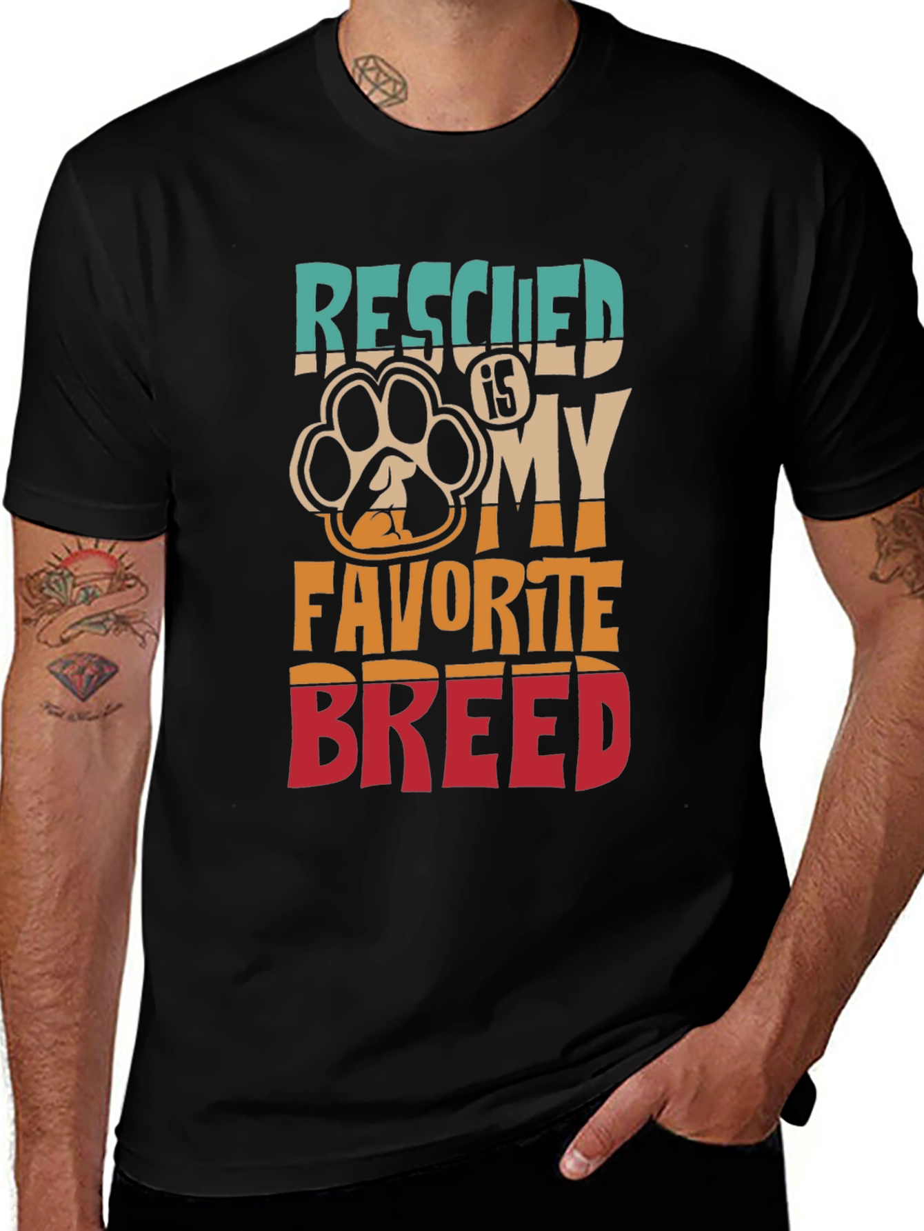 Rescued is My Favorite Breed Graphic T-Shirt