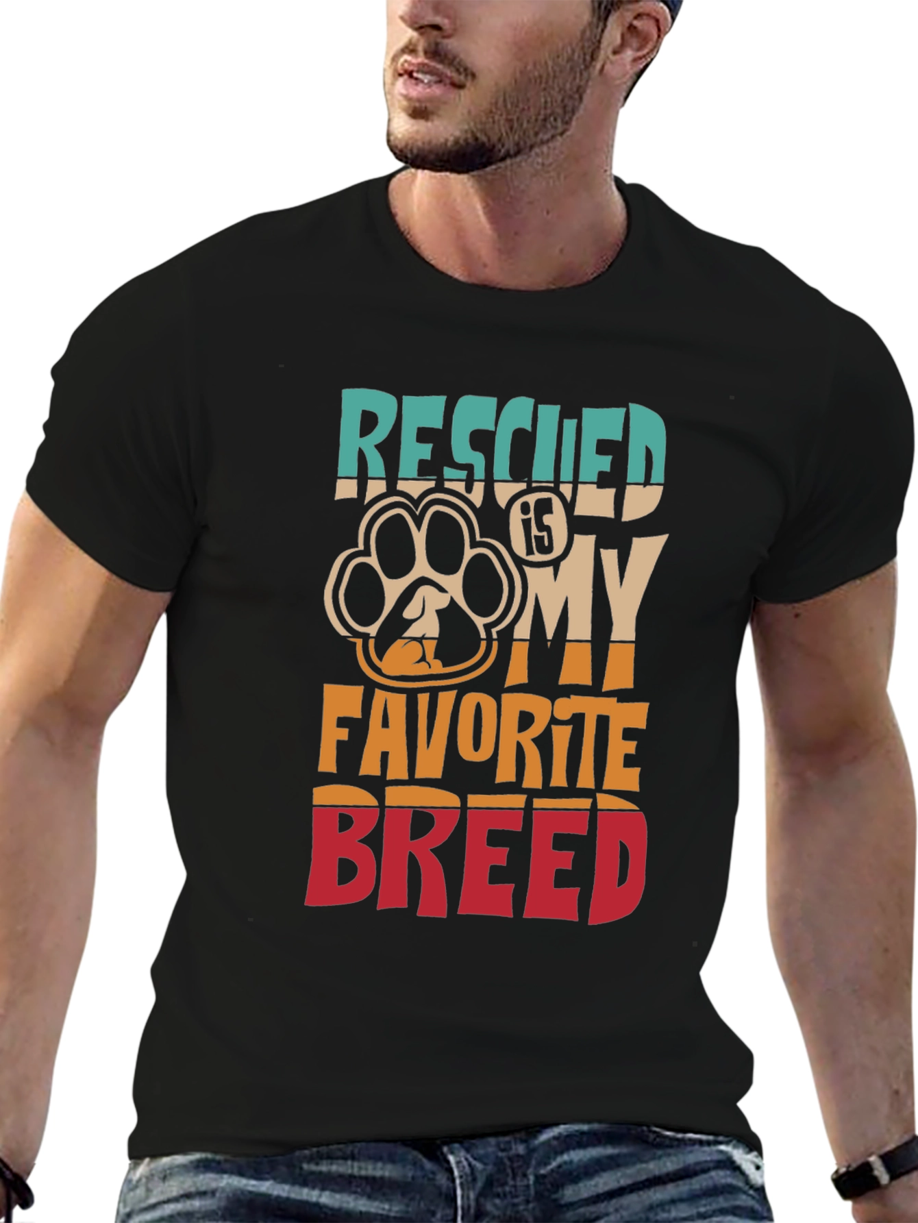 Rescued is My Favorite Breed Graphic T-Shirt