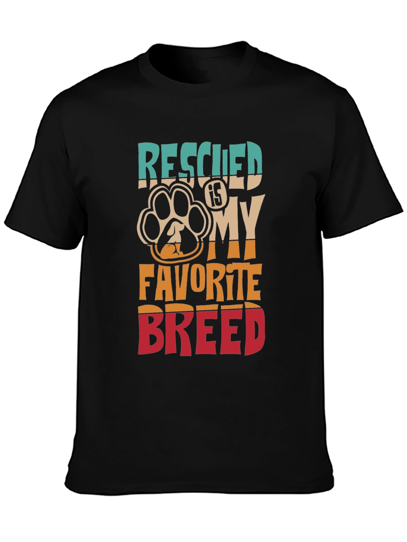 Rescued is My Favorite Breed Graphic T-Shirt