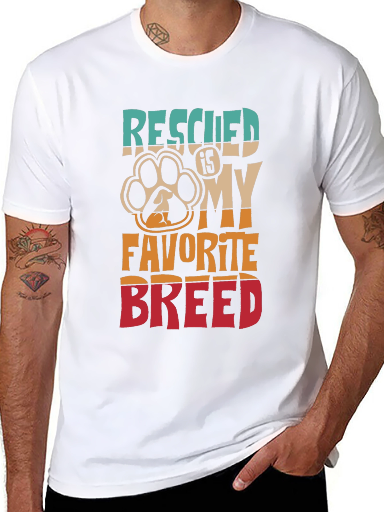 Rescued is My Favorite Breed Graphic T-Shirt