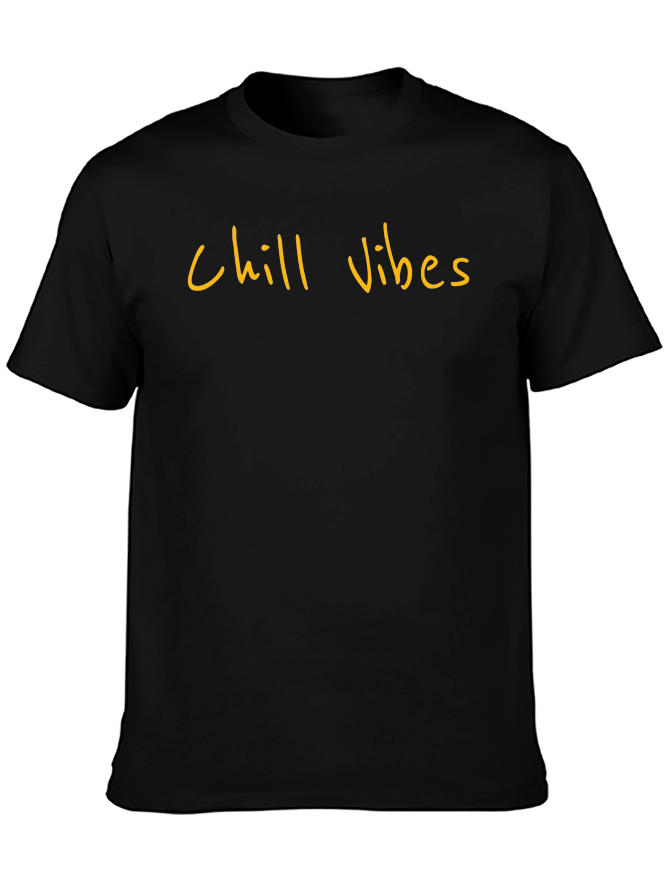 Chill Vibes Black Cotton T-Shirt