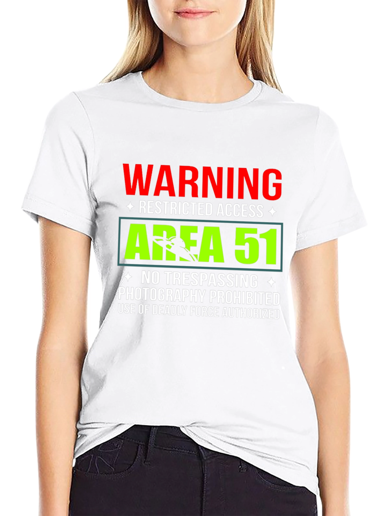 Area 51 Warning T-Shirt Funny Restricted Access Tee