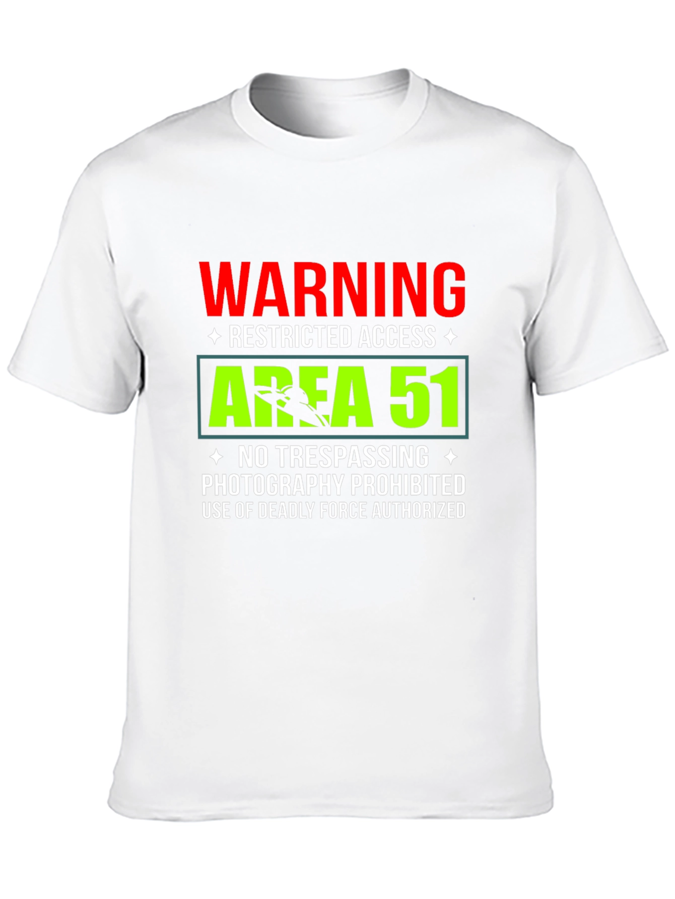 Area 51 Warning T-Shirt Funny Restricted Access Tee