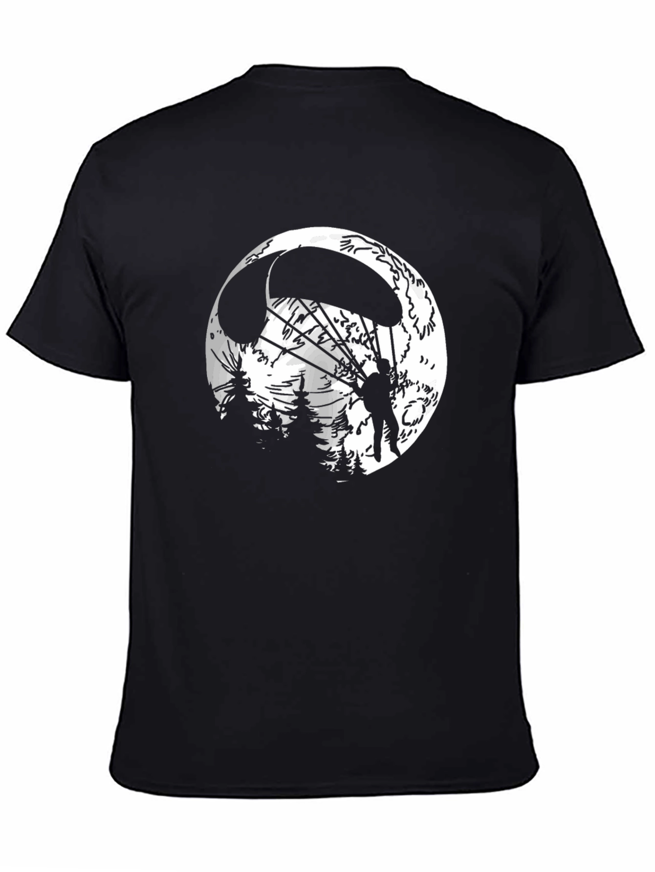 Parachute Moon Mens Graphic T-Shirt