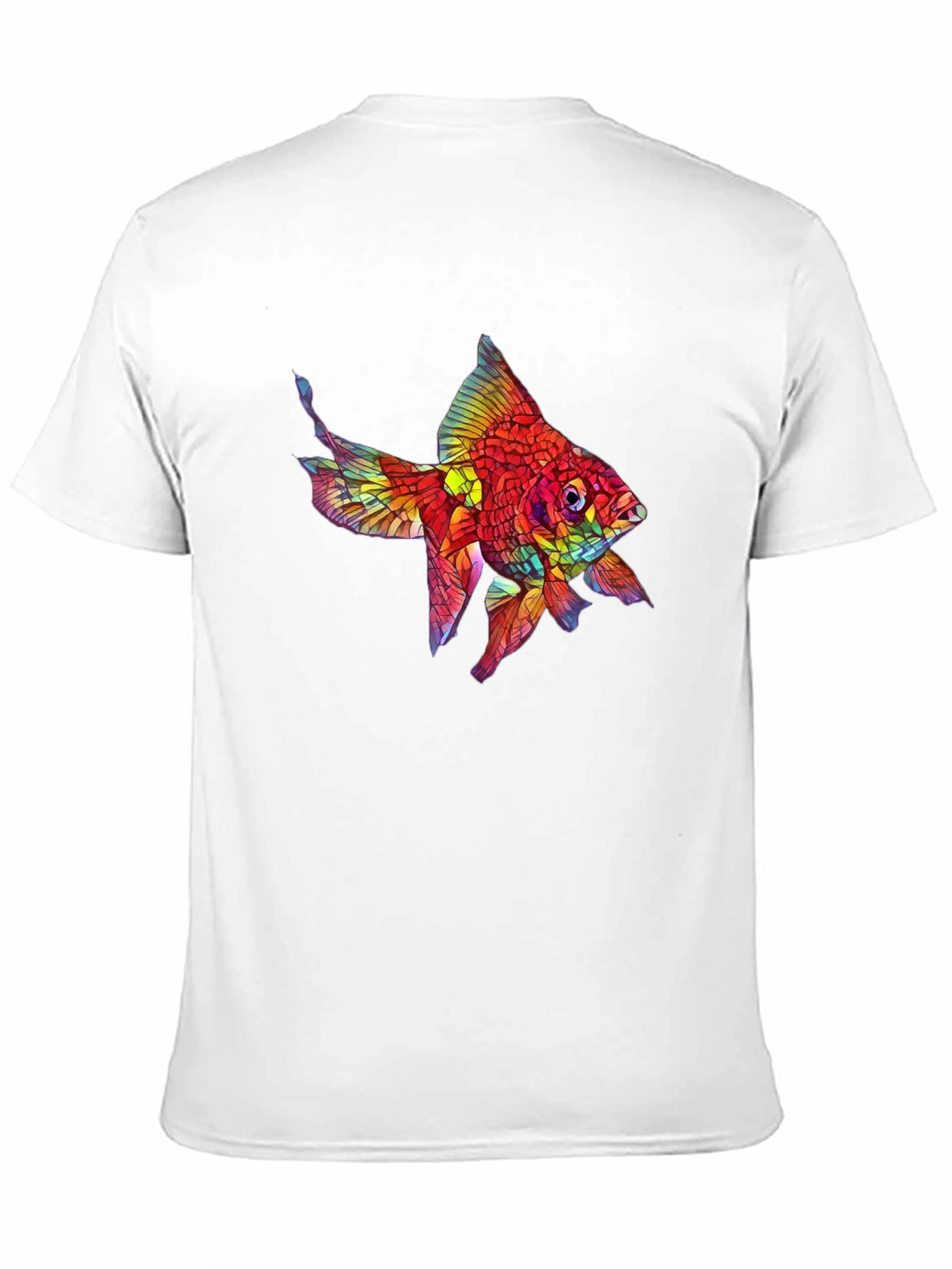 Vibrant Fish Graphic Black T-Shirt