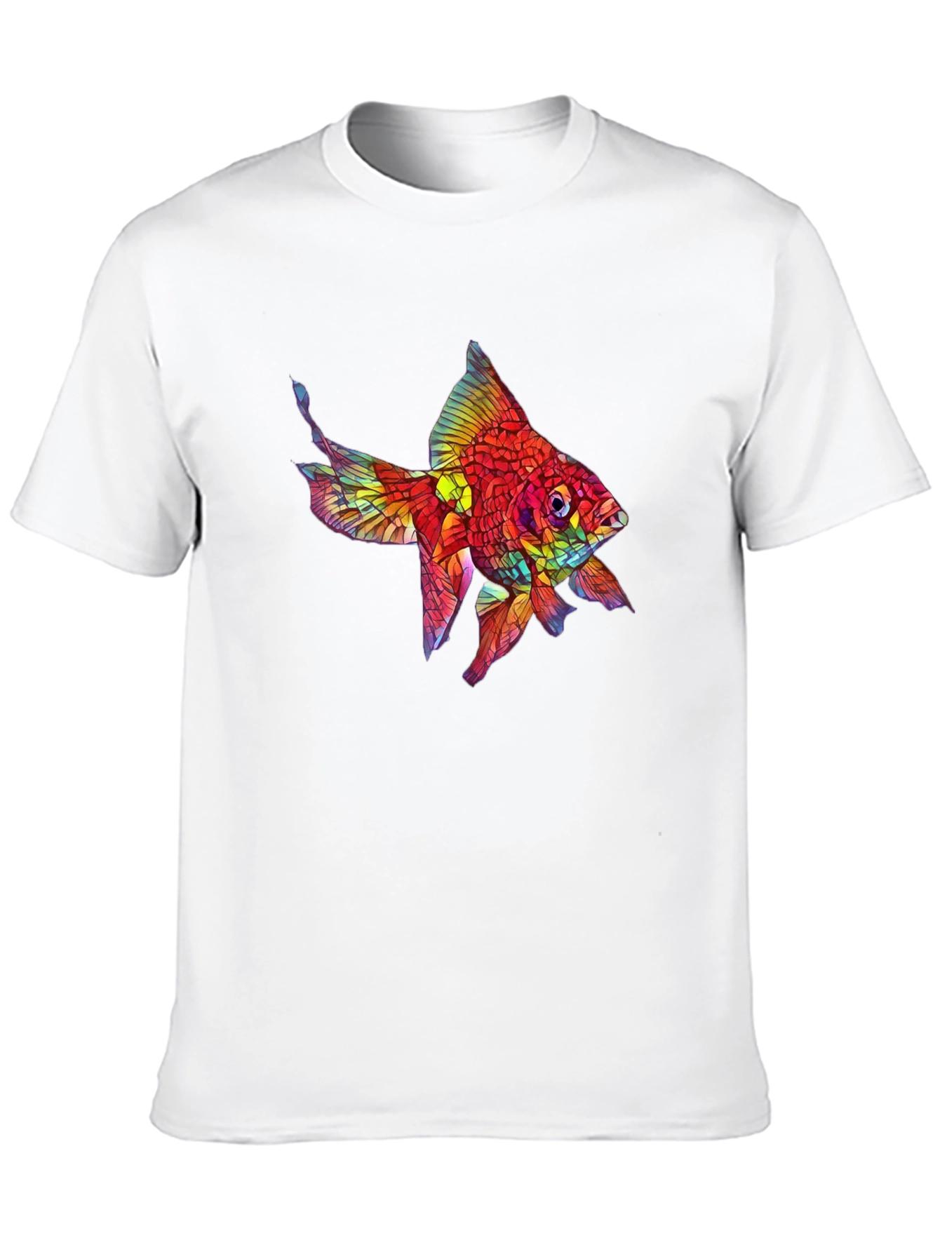 Vibrant Fish Graphic Black T-Shirt
