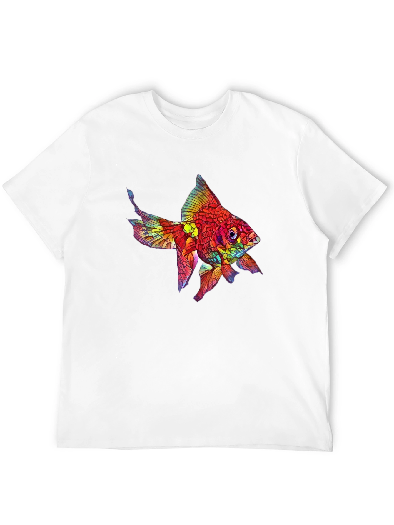 Vibrant Fish Graphic Black T-Shirt