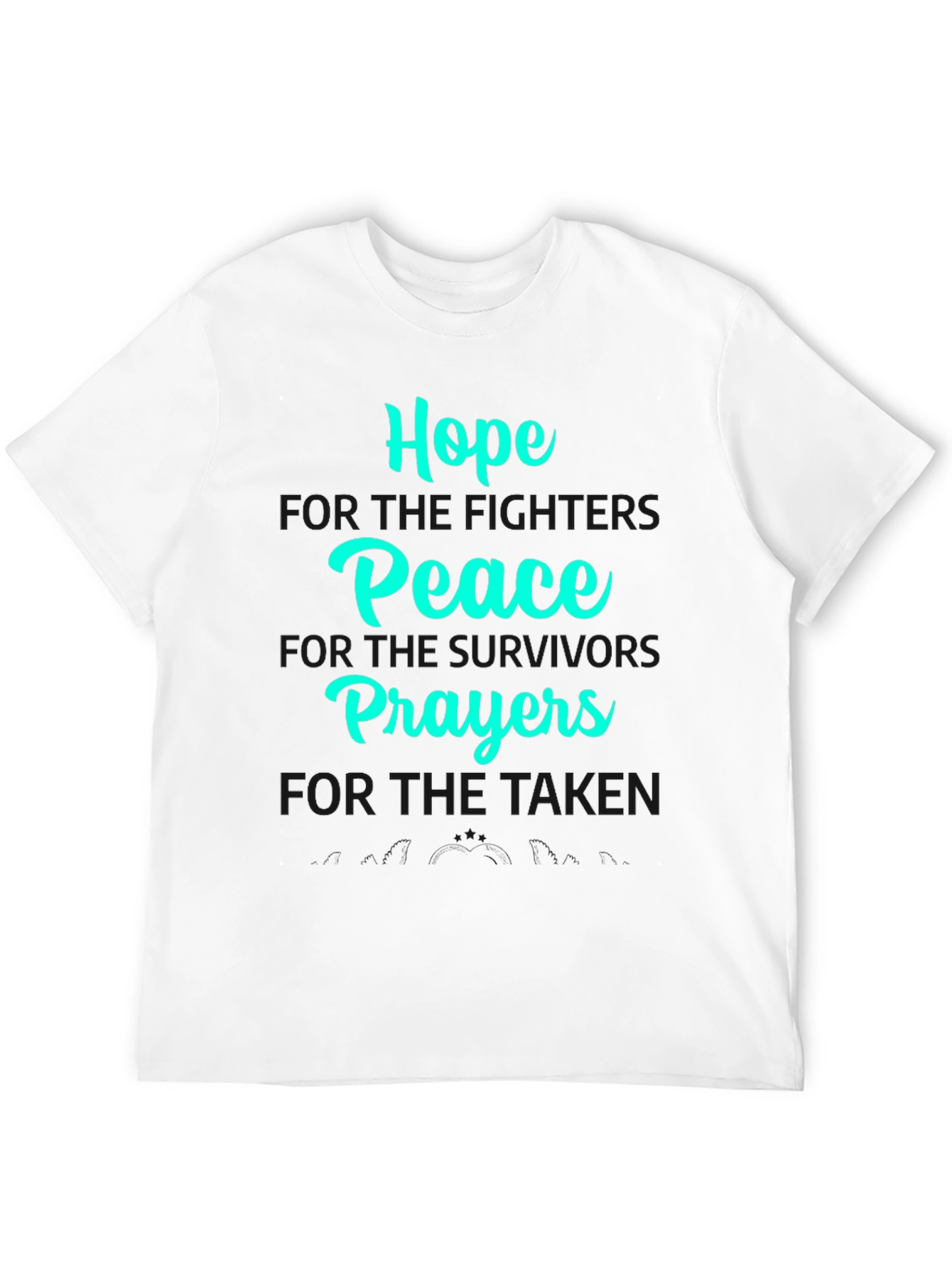 Hope Peace Prayers Black Graphic T-Shirt