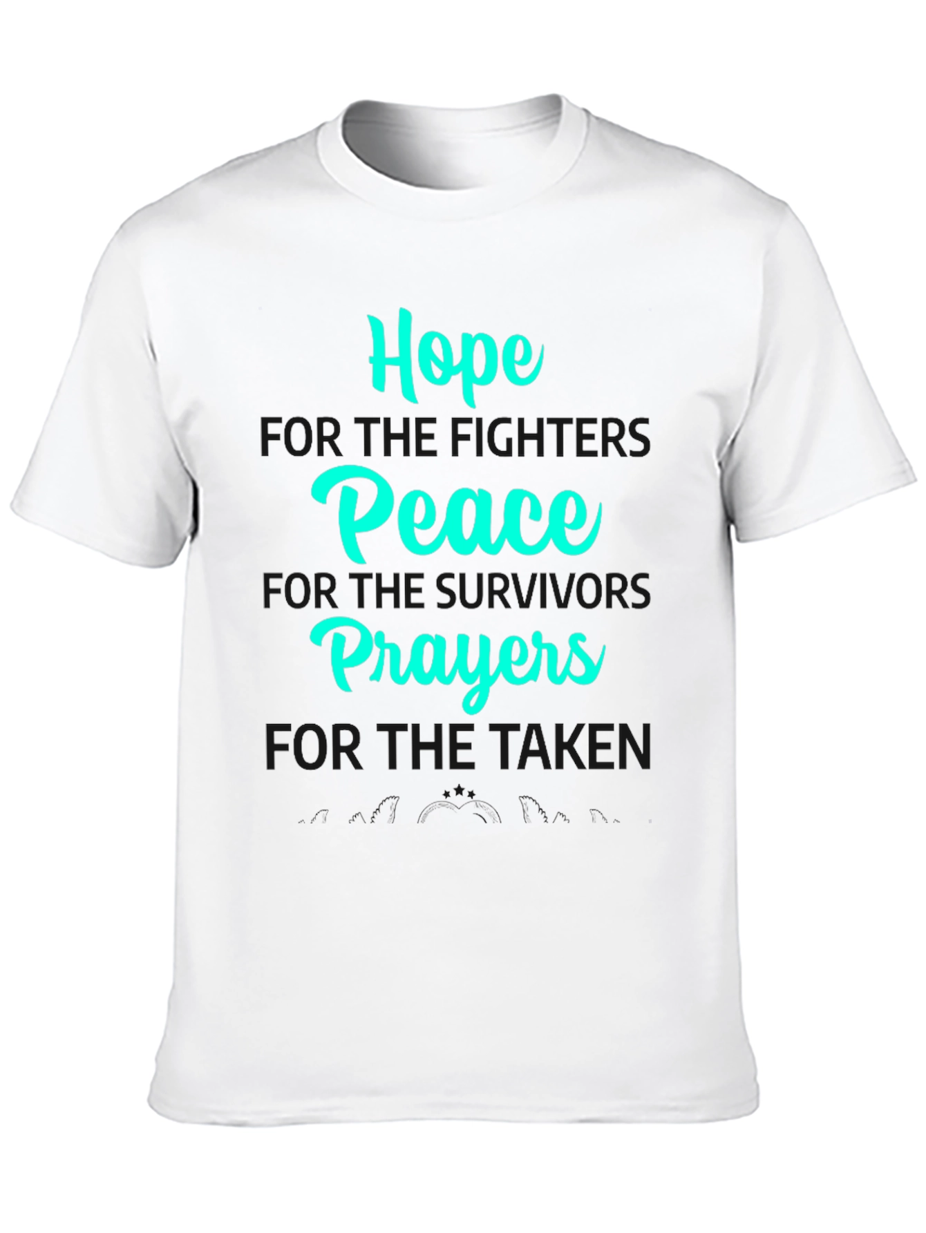 Hope Peace Prayers Black Graphic T-Shirt