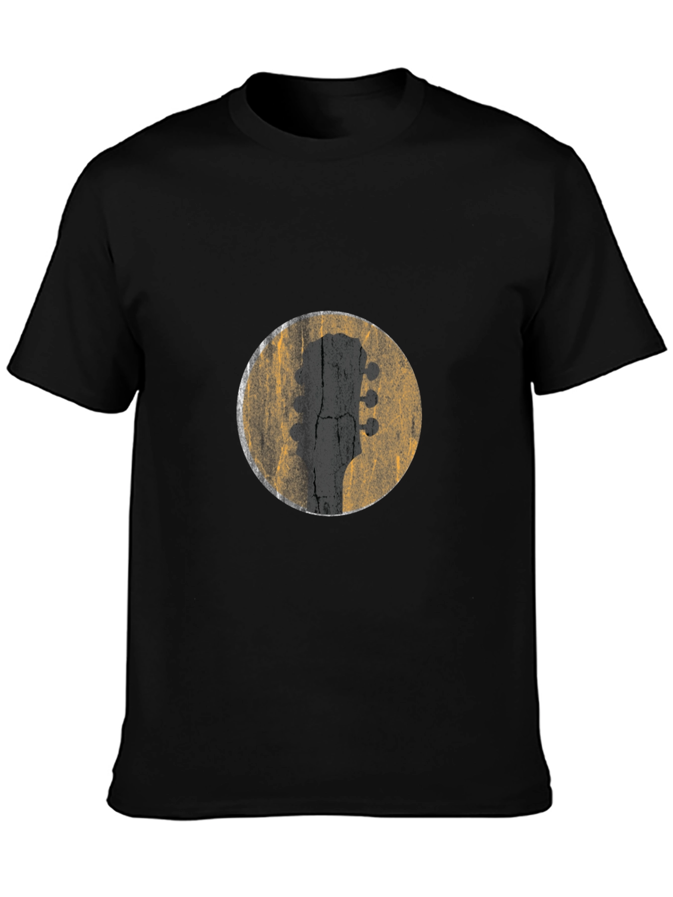 Guitar Headstock Graphic Tee - Mens Black T-Shirt