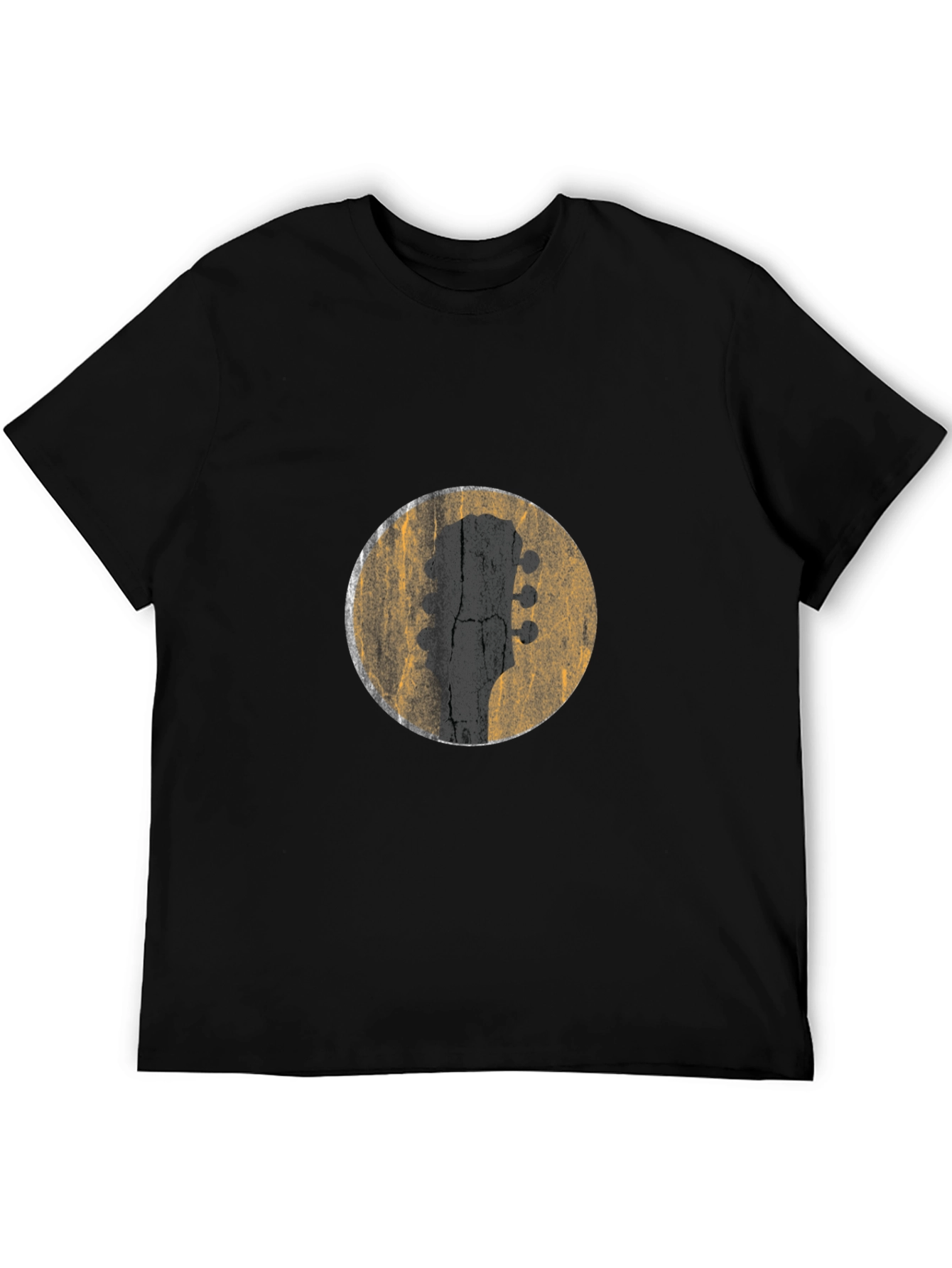 Guitar Headstock Graphic Tee - Mens Black T-Shirt