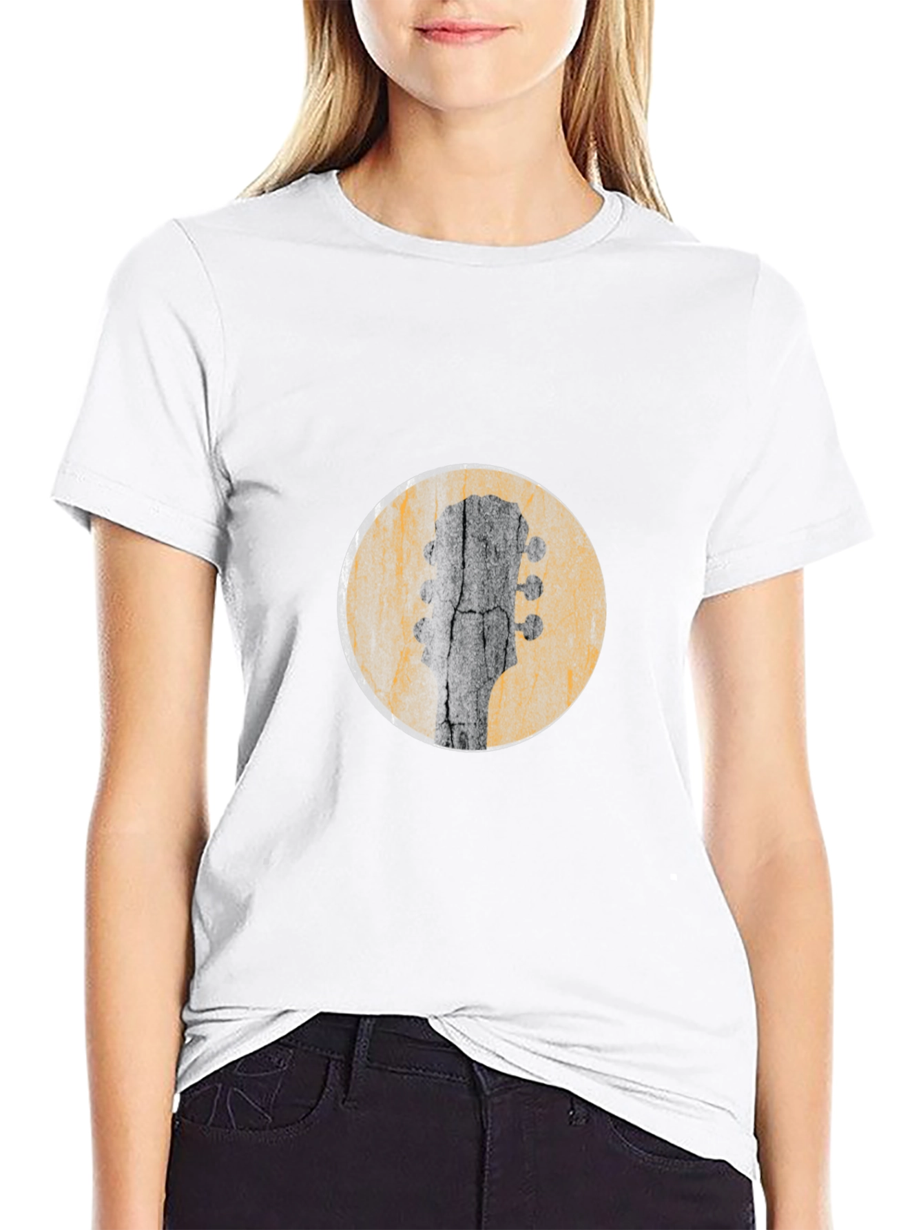 Guitar Headstock Graphic Tee - Mens Black T-Shirt