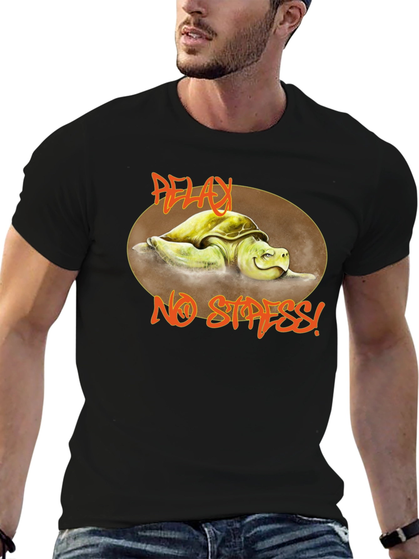 Relax No Stress Turtle Graphic T-Shirt