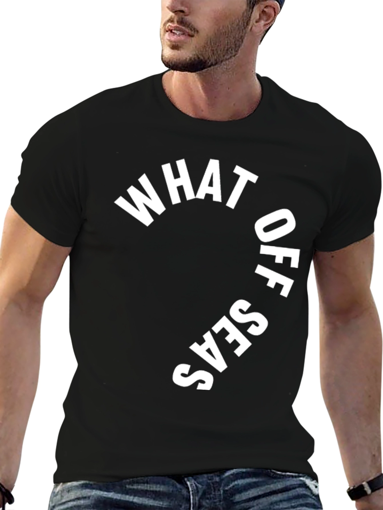 What Up Seas? Black Graphic Print T-Shirt