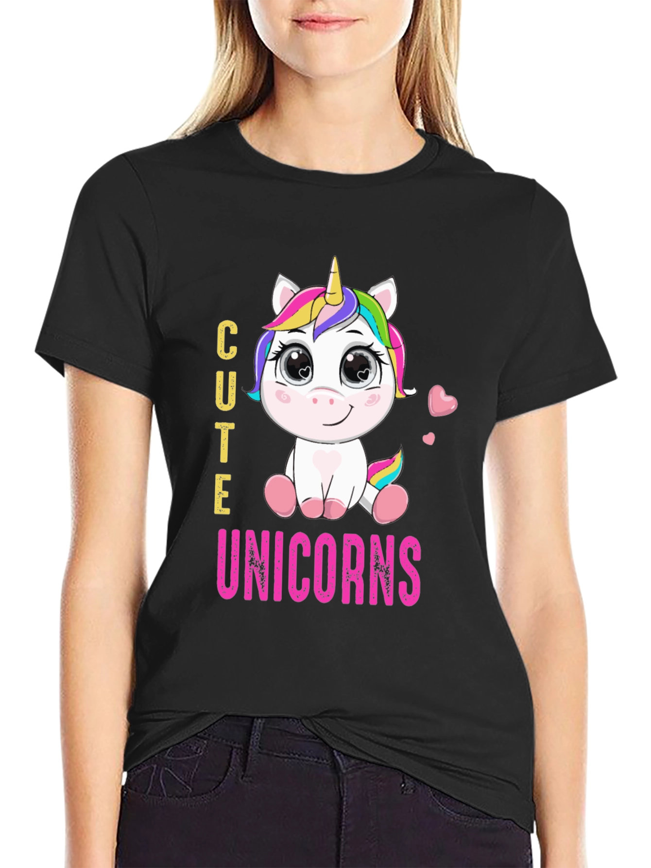 Cute Unicorns Graphic Print T-Shirt