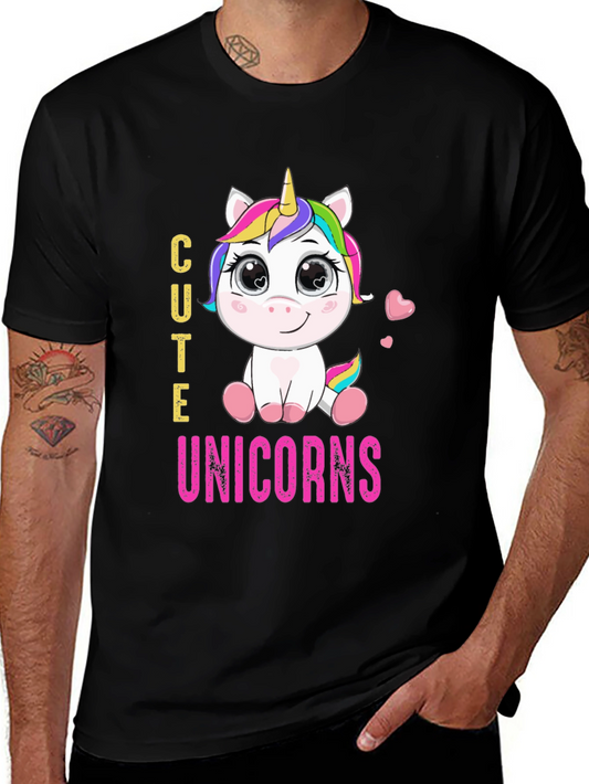 Cute Unicorns Graphic Print T-Shirt