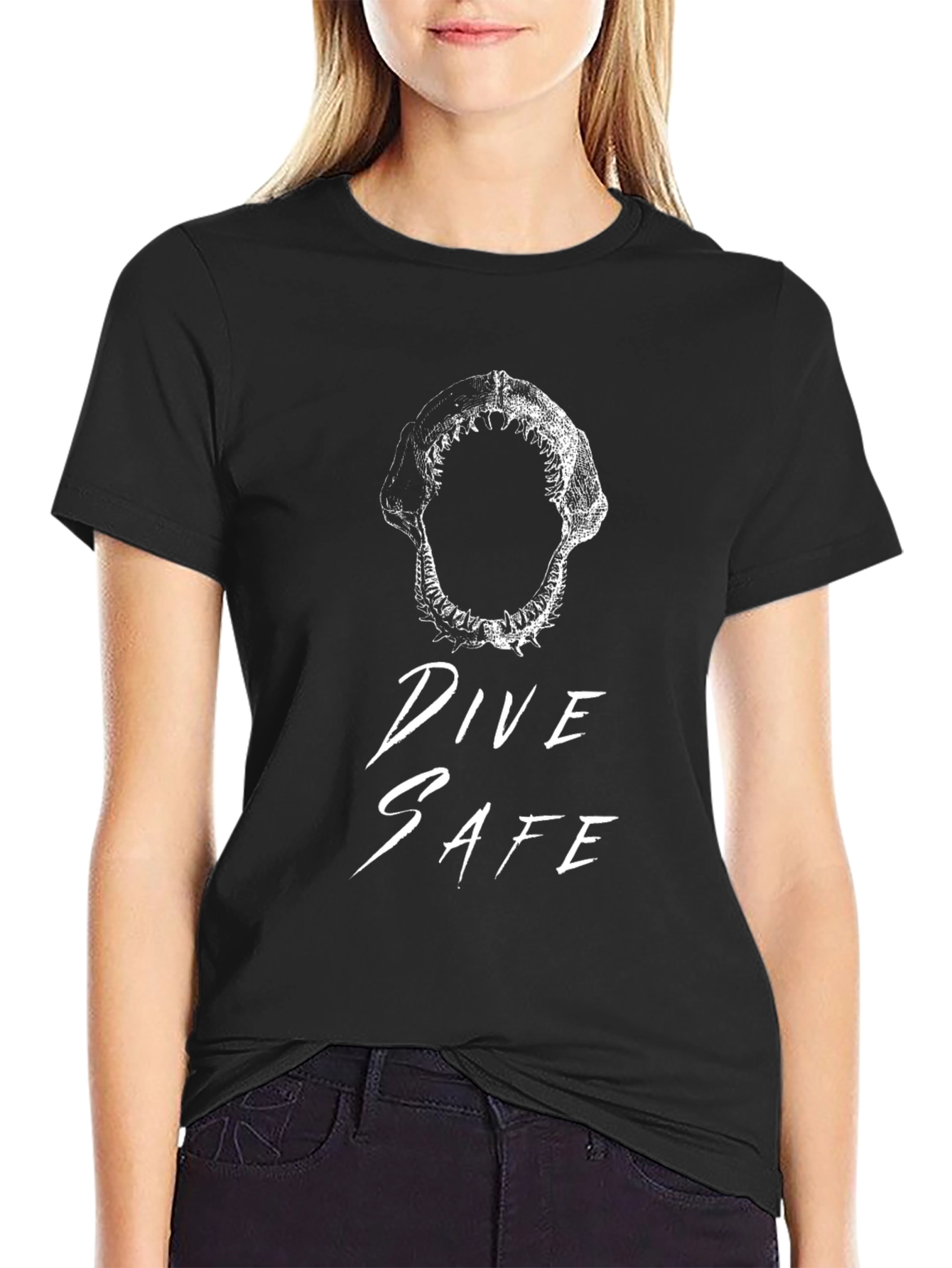 Dive Safe Shark Jaws Graphic T-Shirt