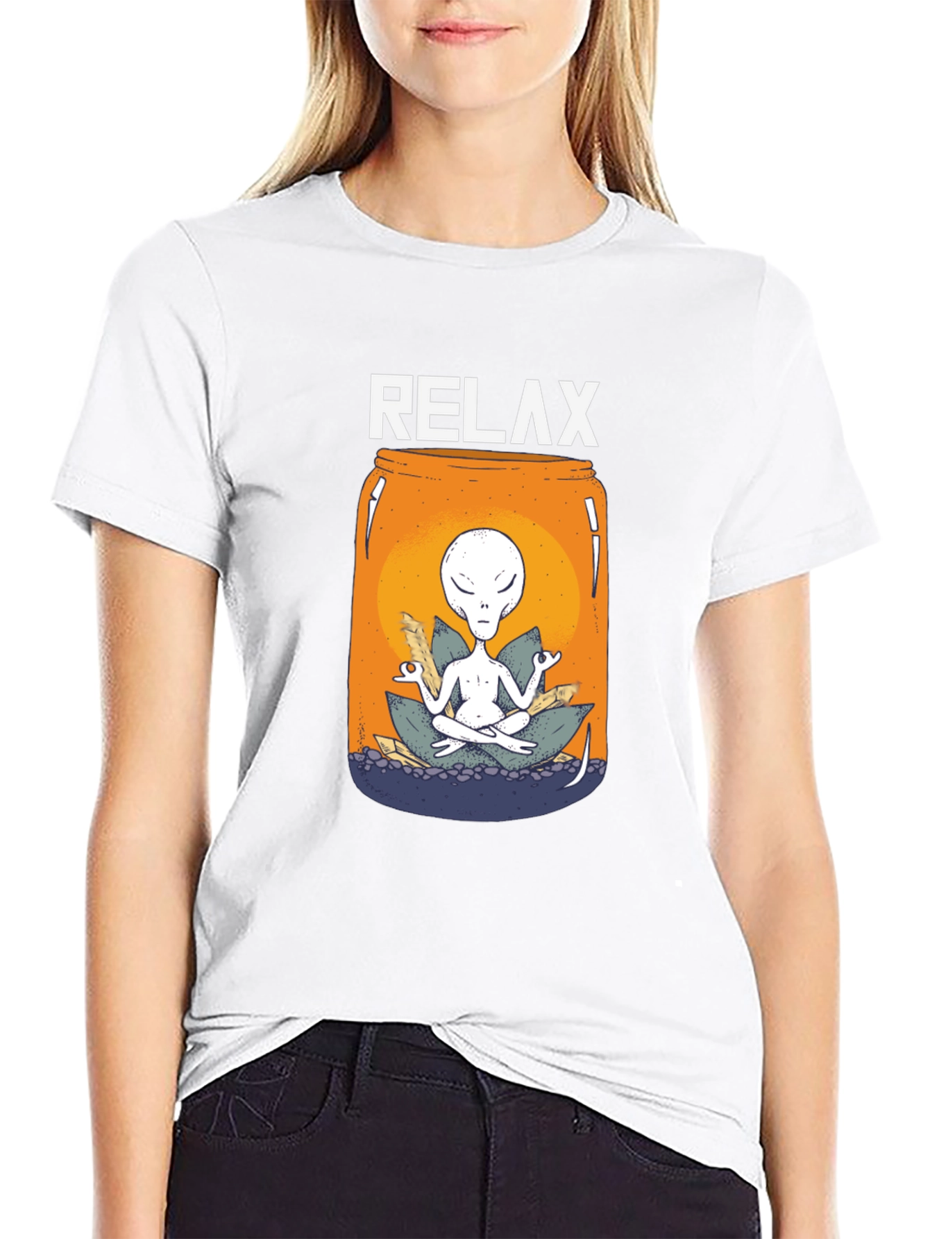 Relax Alien Jar T-Shirt - Meditation Tee