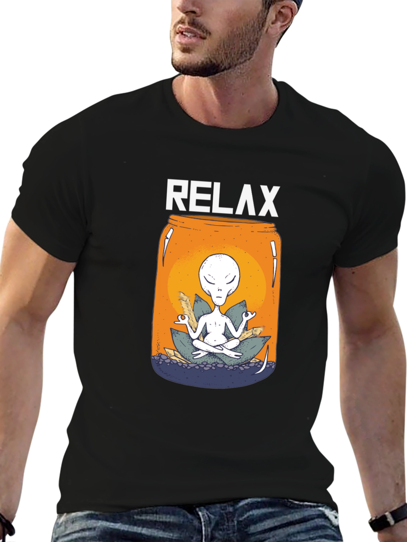 Relax Alien Jar T-Shirt - Meditation Tee