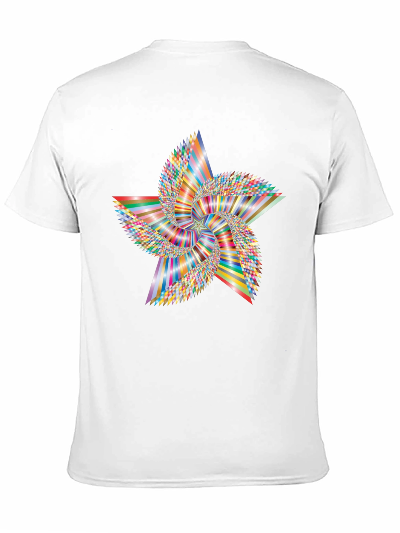 Abstract Geometric Star Graphic Tee - Black
