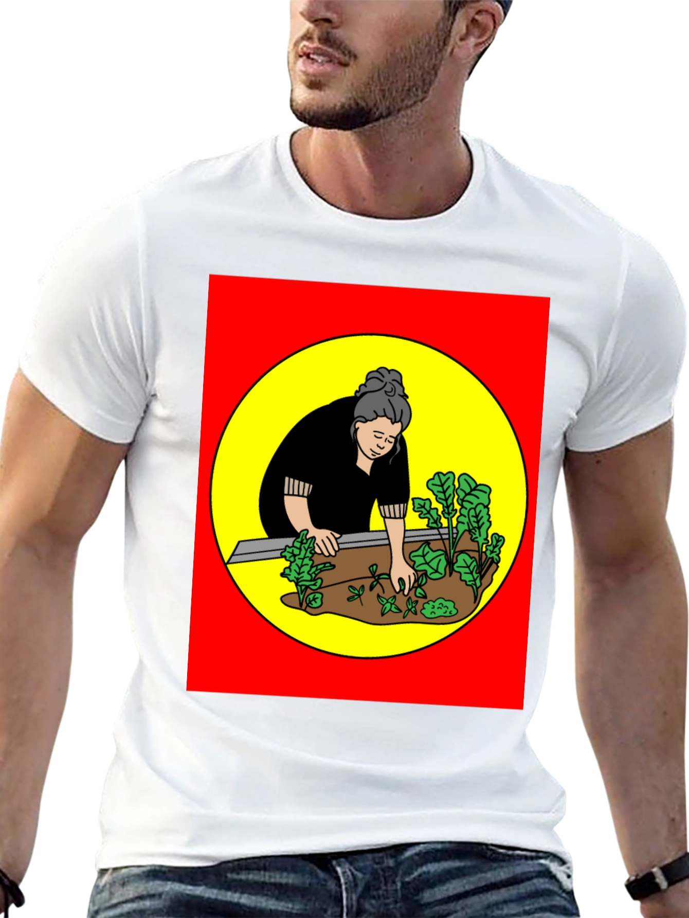 Gardening Woman Graphic T-Shirt - Black