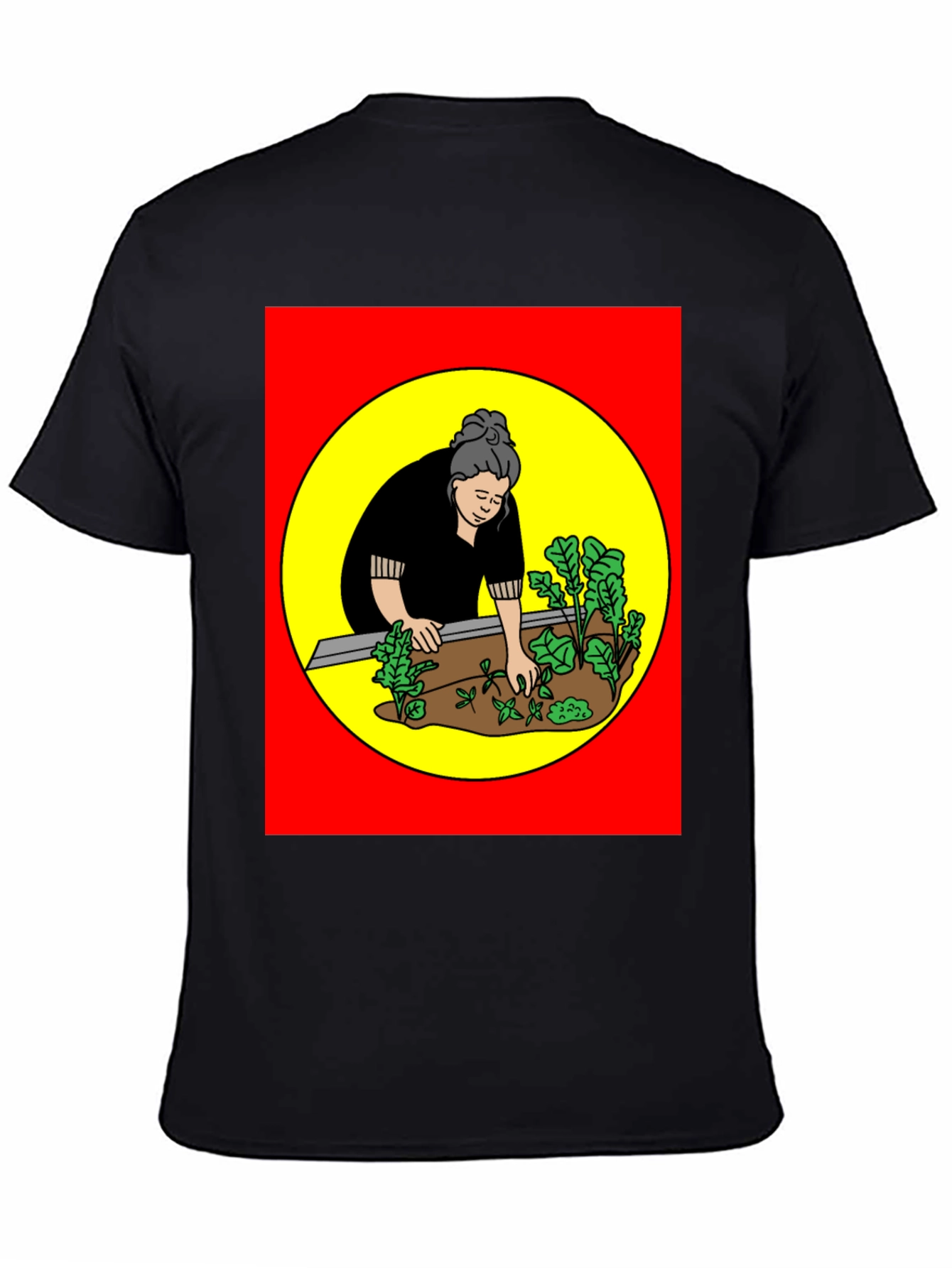Gardening Woman Graphic T-Shirt - Black