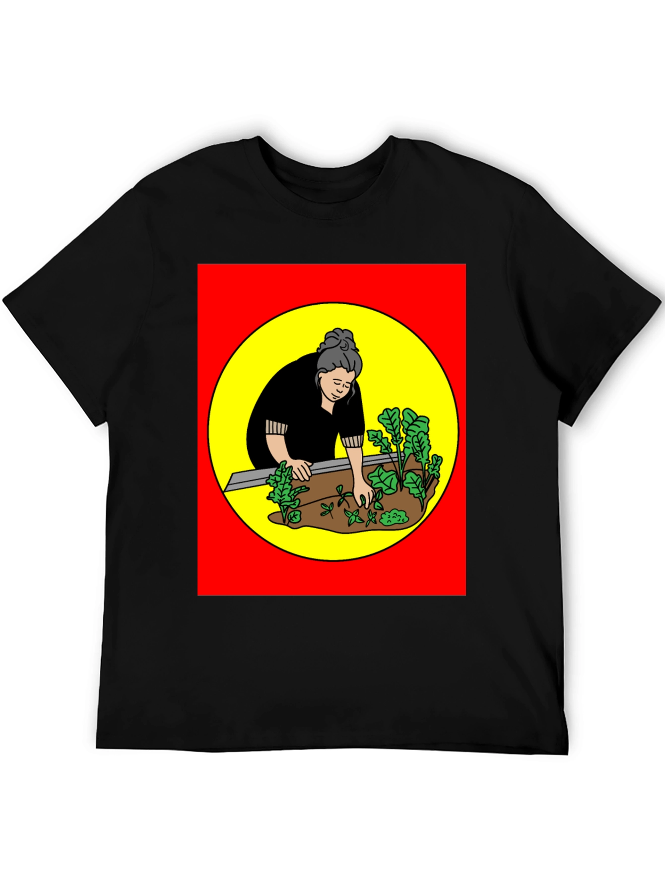 Gardening Woman Graphic T-Shirt - Black