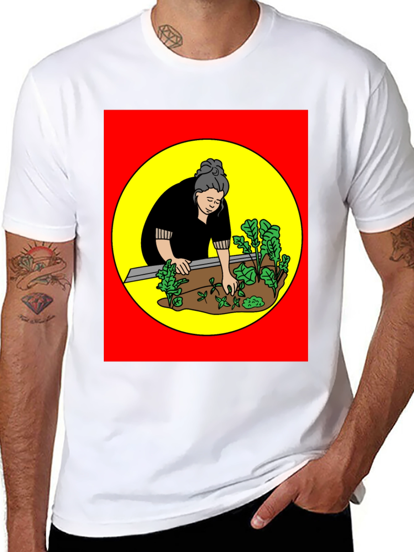 Gardening Woman Graphic T-Shirt - Black