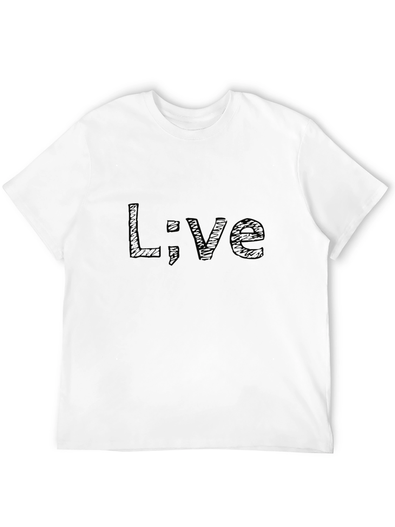 Live Semicolon Graphic Black T-Shirt