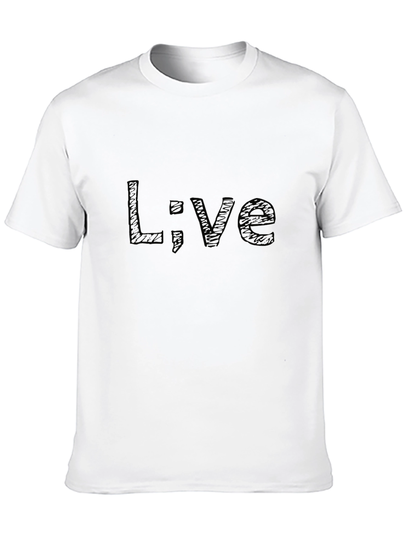 Live Semicolon Graphic Black T-Shirt
