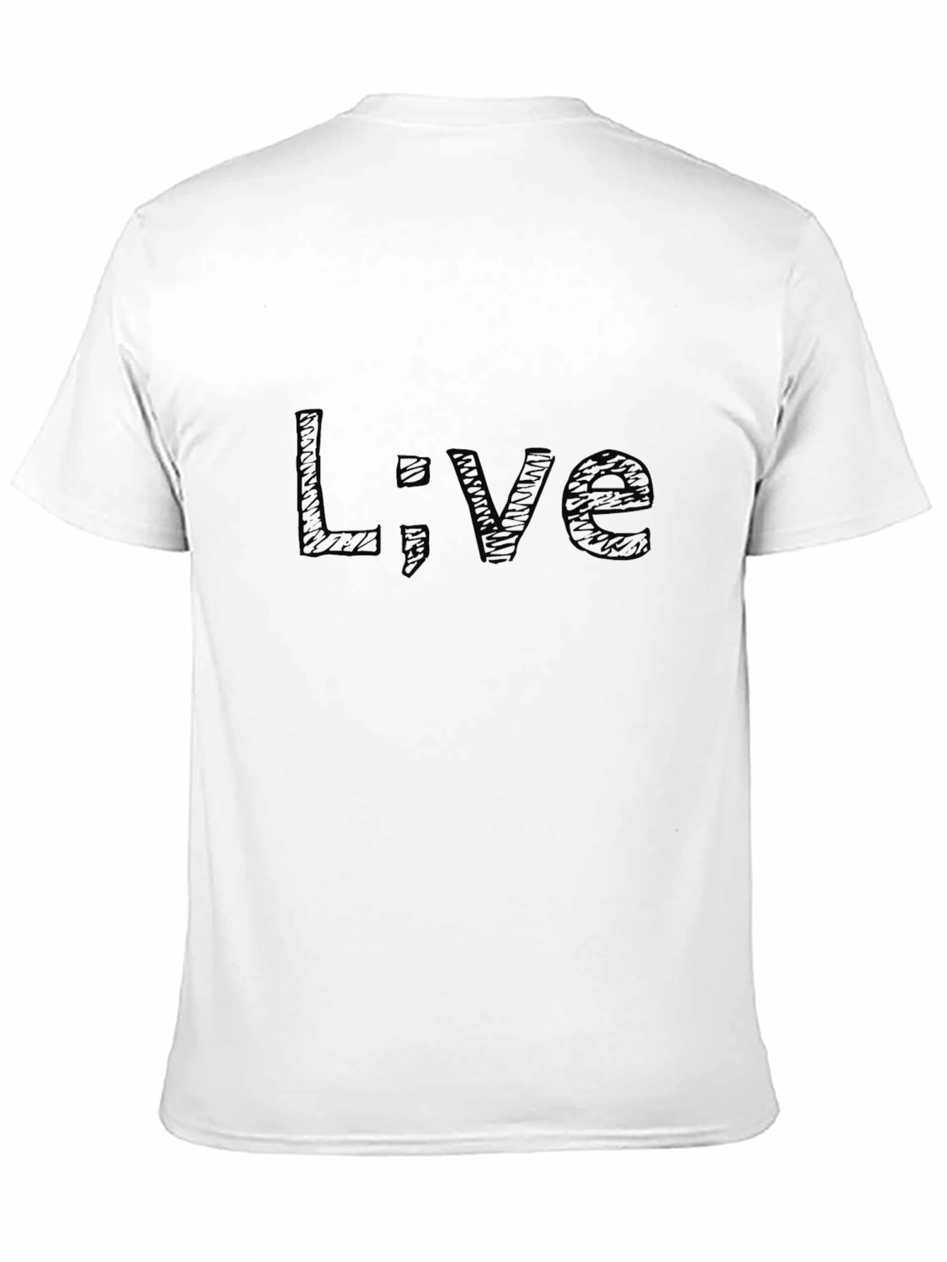 Live Semicolon Graphic Black T-Shirt