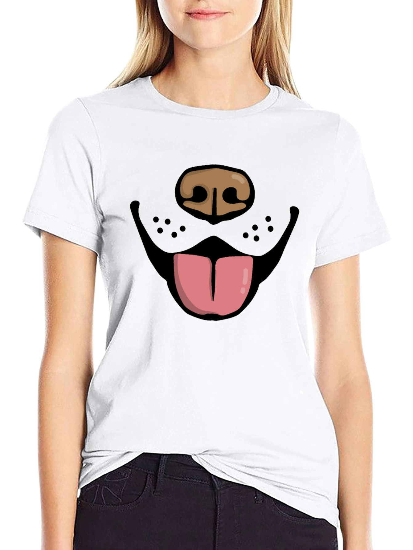Funny Dog Face Graphic Tee - Black Unisex T-Shirt
